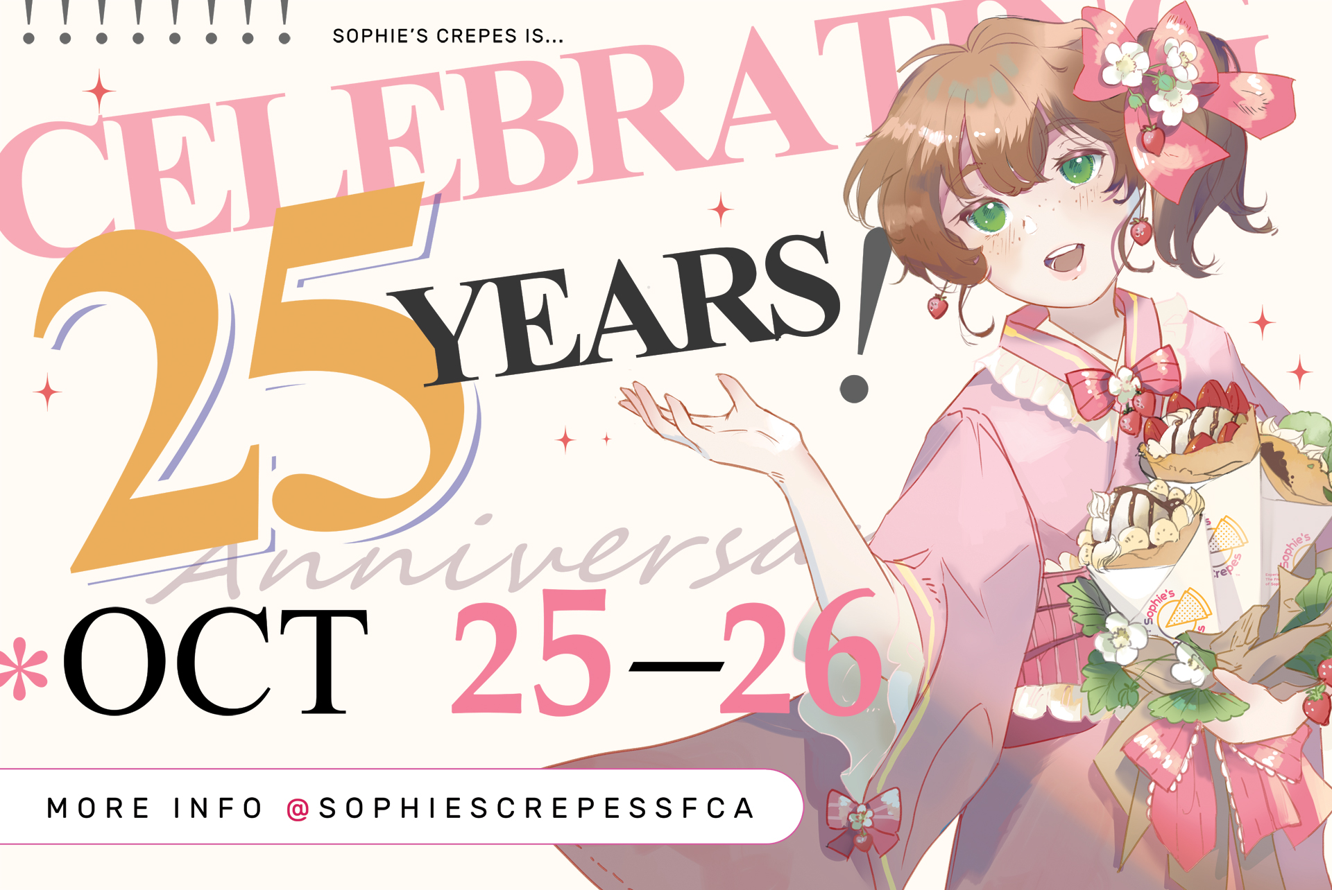 Sophie's Crepes anniversary poster